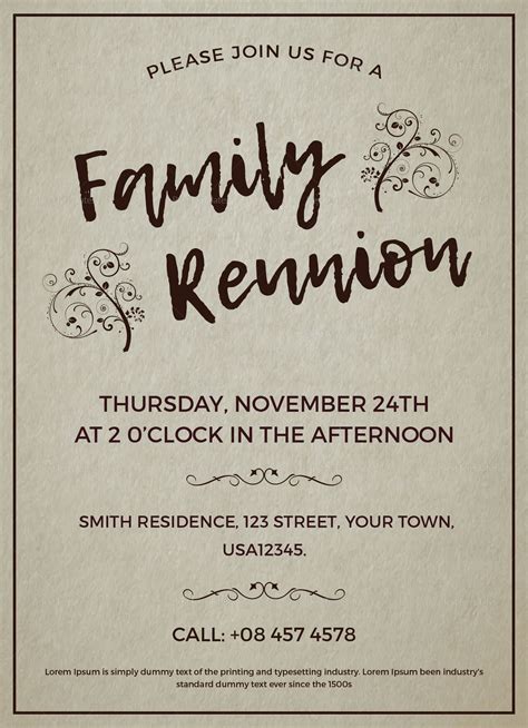 Family Reunion Invitation Template | Reunion invitations, Family ...