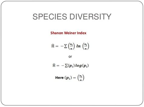 Calculation of Species diversity and related indices