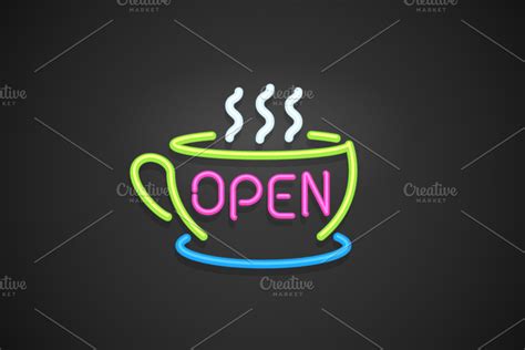 Open - Neon Sign | Decorative Illustrations ~ Creative Market