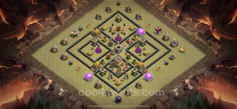 Best War Base TH8 with Link, Anti Everything - Town Hall Level 8 CWL Base Copy - (#46)