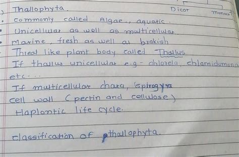 characteristics and example of division of thallophyta - Brainly.in