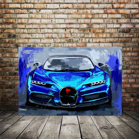 Bugatti Automotive Art, Car Painting, Car Enthusiast Art, Race Car Art ...