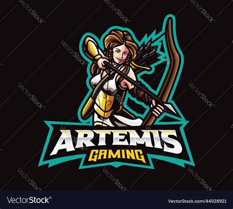 Artemis goddess mascot logo design Royalty Free Vector Image