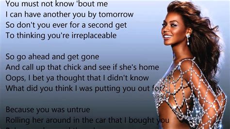 Beyonce – Irreplaceable Lyrics - YouTube