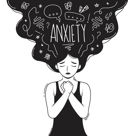 monochrome anxiety with women illustration 16453320 Vector Art at Vecteezy