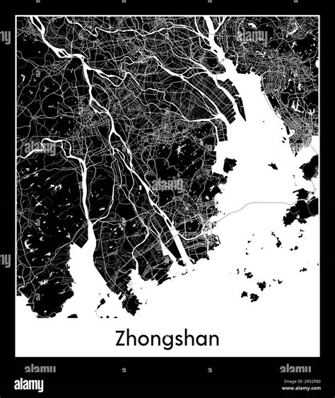 Minimal city map of Zhongshan (China AMinimal city map of Zhongshan (China Asia)sia Stock Vector ...