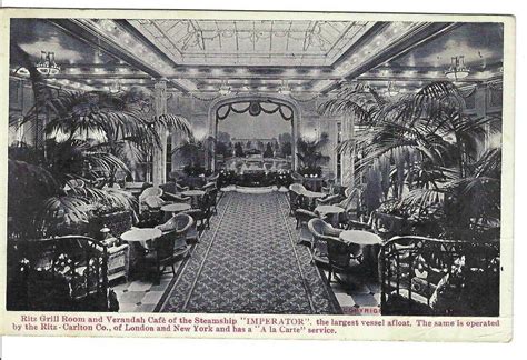 CE-470 SS Imperator Ritz Grill Room Verandah Cafe White Bdr Postcard ...