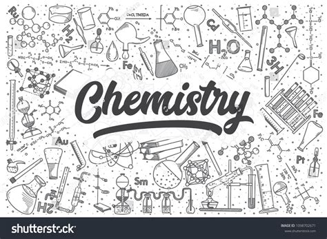 Hand drawn chemistry doodle set. Lettering - Chemistrychemistry#drawn# ...