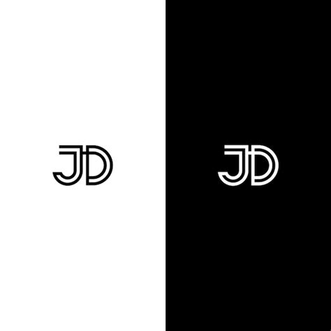 Premium Vector | JD letter monogram logo in black and white