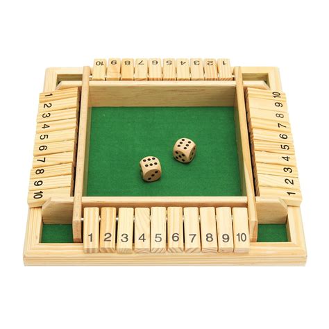 10 Numbers Traditional Wooden Pub Bar Board Family Game Dice Kids and Adults for Shut The Box 8. ...