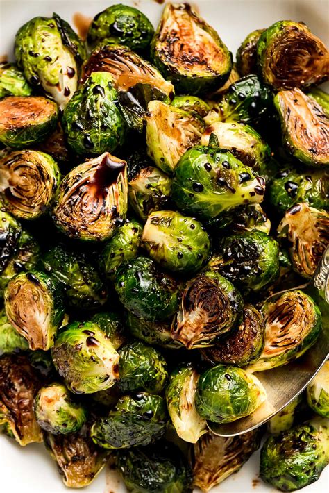 Roasted Brussels Sprouts with Balsamic Glaze - Garnish & Glaze