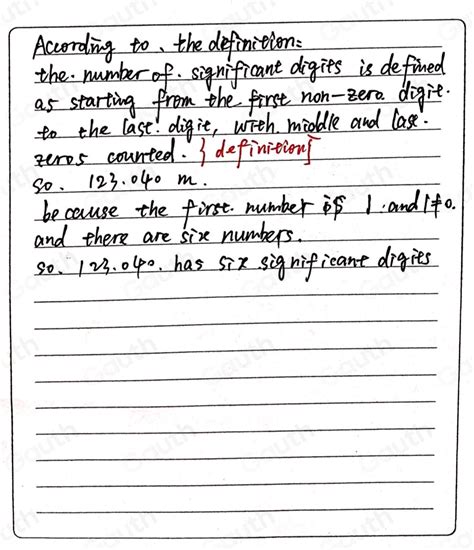 Solved: Show the steps to determine the number of significant digits in the measurement. 13. 123 ...