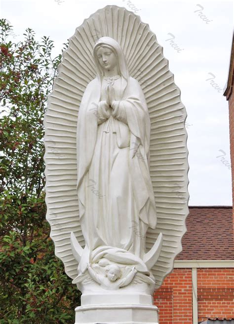 Buy white marble statue our lady of Guadalupe blessed virgin mary ...