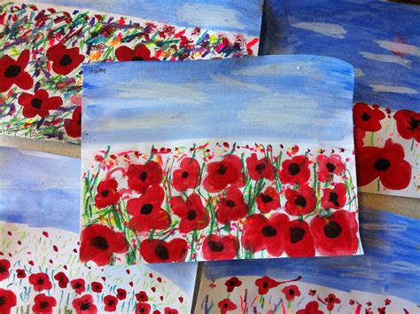 ANZAC Art - Field of Poppies | Remembrance day art, Poppy art, Remembrance day activities