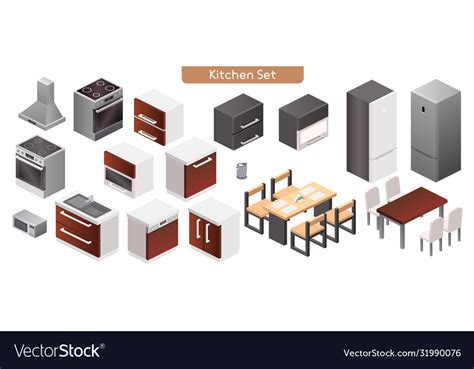 Kitchen modern interior Royalty Free Vector Image