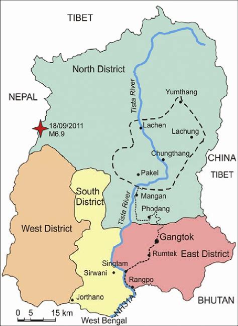 District Map Of Sikkim