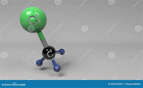 Chloromethane Molecule 3D Illustration. Stock Illustration ...