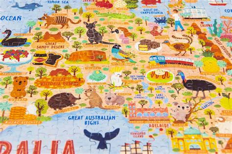 Australia Map Jigsaw Puzzle 300 pieces premium hand made