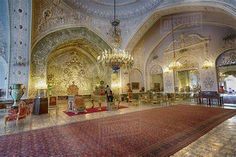 Golestan Palace, UNESCO World Heritage Site, Salam Hall, Tehran, Islamic Republic of Iran ...