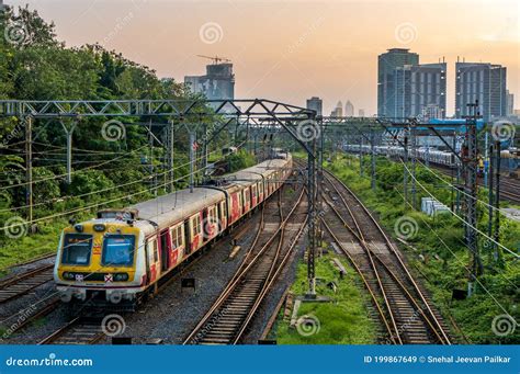 Mumbai Suburban Railway, One of the Busiest Commuter Rail Systems in the World. Mumbai Cityscape ...