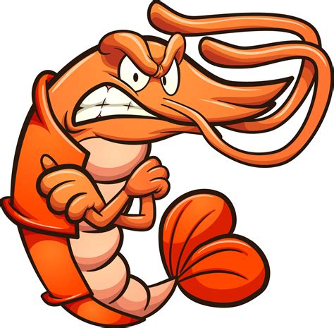 Angry cartoon shrimp 4340329 Vector Art at Vecteezy