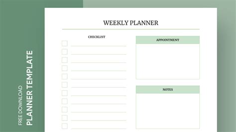 Weekly Planner Template Google Docs