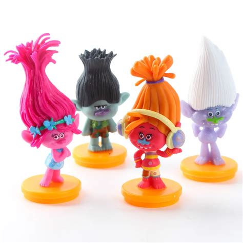 4pcs/Set DreamWorks Trolls PVC Action Figures Trolls Doll Toys For Kids ...