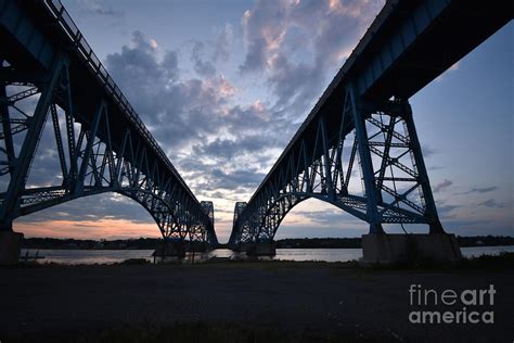 The South Grand Island Bridge At Sunset July 27, 2019 Photograph by Sheila Lee - Fine Art America