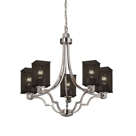 Justice Design Wire Mesh Argyle 5-light Polished Chrome Chandelier ...