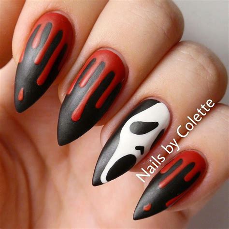 Scream Nails for Halloween #cutenails | Halloween nails diy, Cute halloween nails, Holiday nails