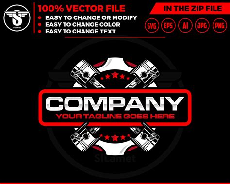 Pistons Car Logo Car Service Logo Car Repair Logo Template (Download ...