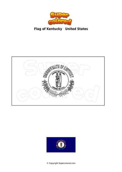 Coloring page Flag of Kentucky United States - Supercolored.com