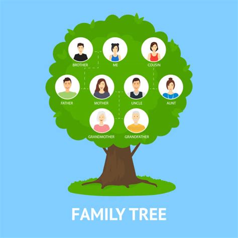 Family Tree Template With Cartoons Illustrations, Royalty-Free Vector ...