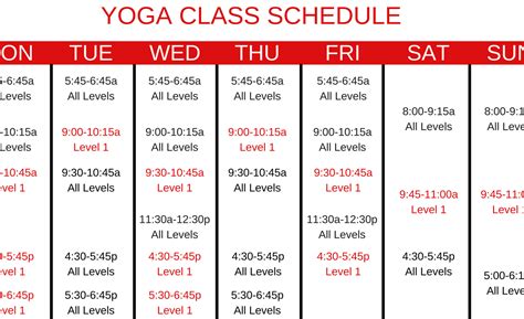 Recommended Beginning Yoga Schedule - One Flow Yoga