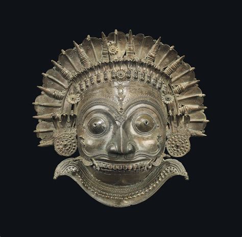 A BRONZE BHUTA MASK OF SHIVA - SOUTH INDIA, KARNATAKA, 19TH CENTURY ...