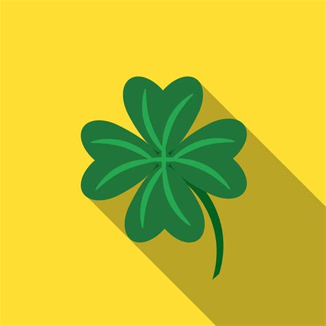 Flat design vector lucky clover icon with long shadow 2561763 Vector ...