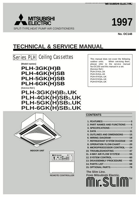 Mitsubishi Air Conditioner Service Manual Model PLH3GKB