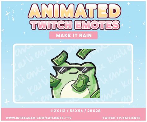 Animated Kawaii Make It Rain Frog Emote Twitch, Discord, Youtube - Etsy | Make it rain, Discord ...