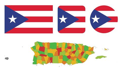 Map and flag of Puerto Rico 8211489 Vector Art at Vecteezy