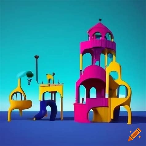 Colorful surreal playground