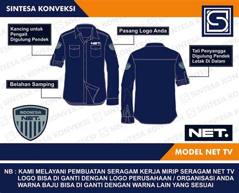 Seragam NET TV » Desain Vector Baju CDR Dan Jasa Pembuatannya