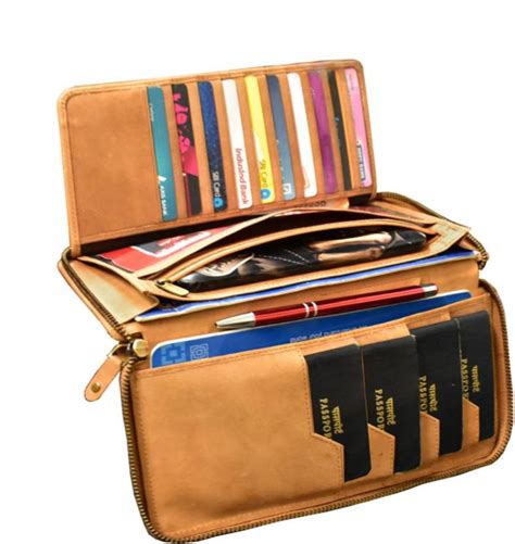 ABYS 100% Genuine Leather Travel Document Holder//Passport Holder ...