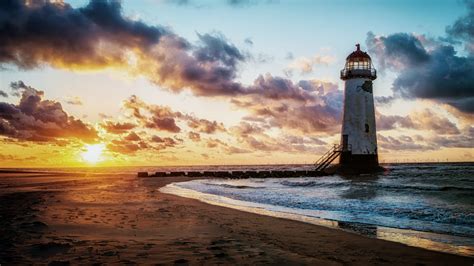 Point of Ayr Lighthouse Foto & Bild | uk, world, sonnenuntergang Bilder ...