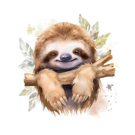 Premium Photo | A drawing of a sloth that has a smile on its face.