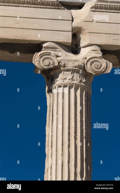 Ionic order columns at Acropolis, Athens Stock Photo - Alamy