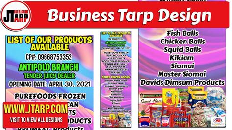 Business Tarpaulin Design for Business Pure Foods