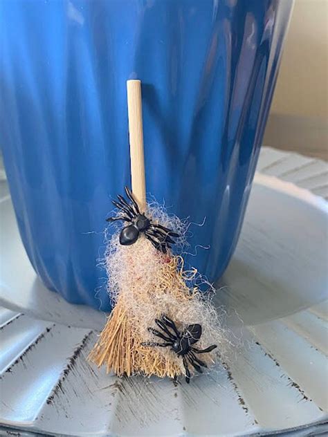 Miniature Broom With Spiders Miniature Witch Broom Fairy - Etsy