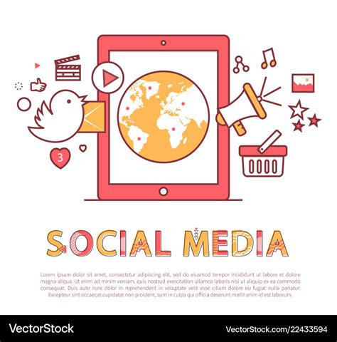 Social media poster and text Royalty Free Vector Image