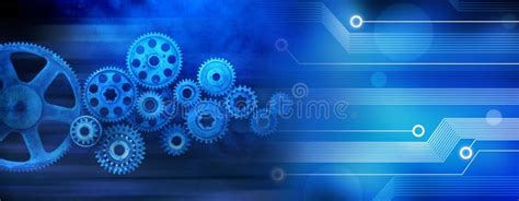 Computer Cogs Technology Banner Background Stock Illustration - Illustration: 31582628