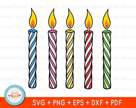 Birthday Candles SVG Rainbow Birthday Candles PNG Digital - Etsy